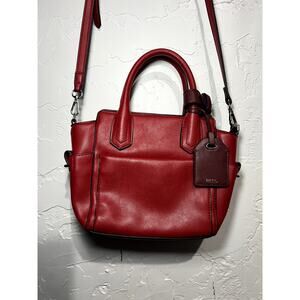 Reed modern american‎ luxury cherry red leather mini tote handbag purse